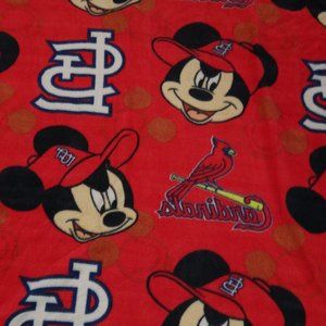 St. Louis MLB Cardinals Mickey Mouse Throw Blanket